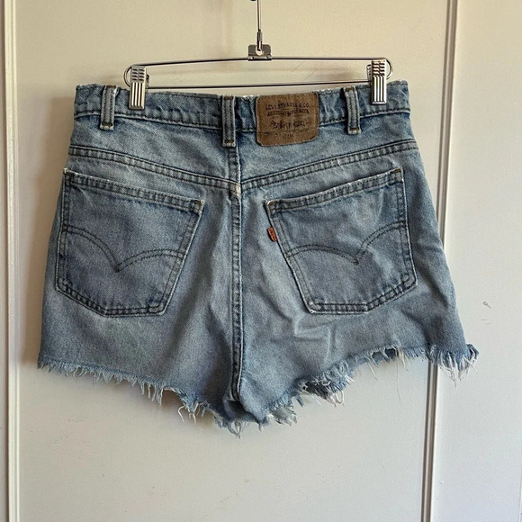 Vintage Levis 619 from  the 60's 70's distressed cut offs orange tab size 28/29 - Picture 2 of 9